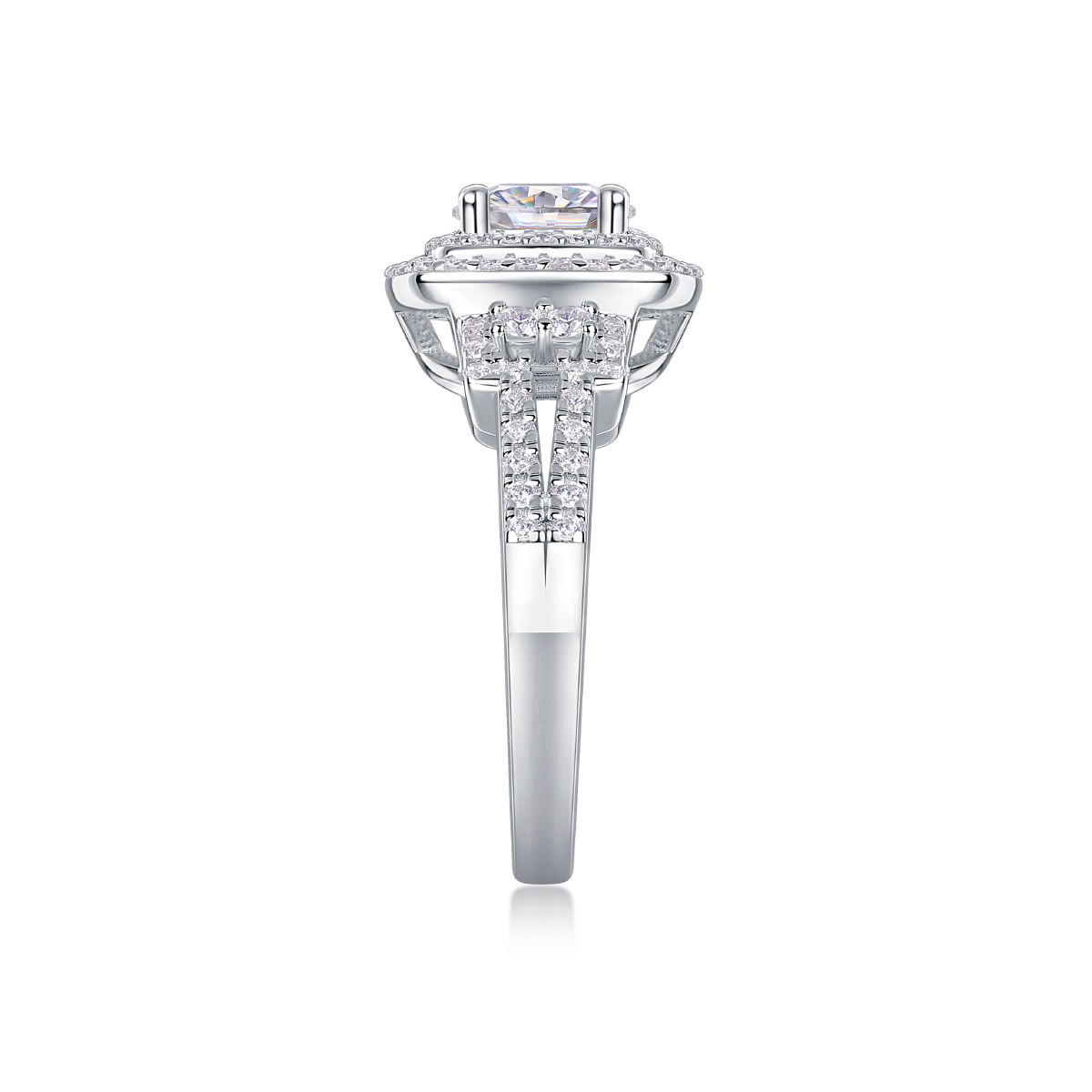 Golden Sunset - A Wedding Ring Set With 1-carat Top-quality Moissanite Silver And