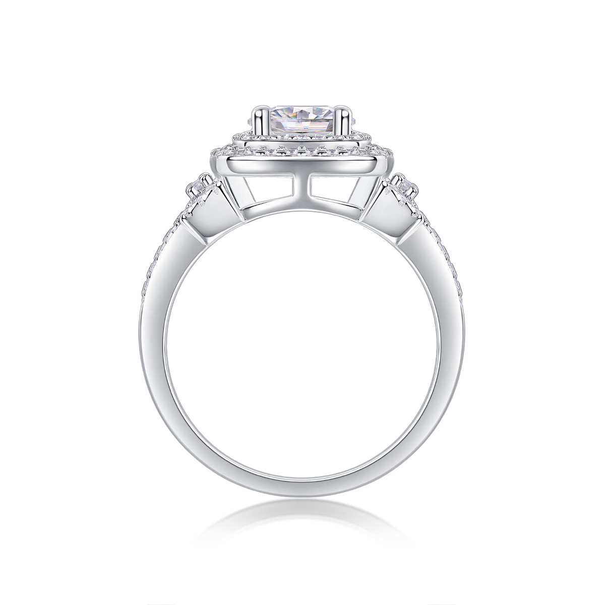 Golden Sunset - A Wedding Ring Set With 1-carat Top-quality Moissanite Silver And
