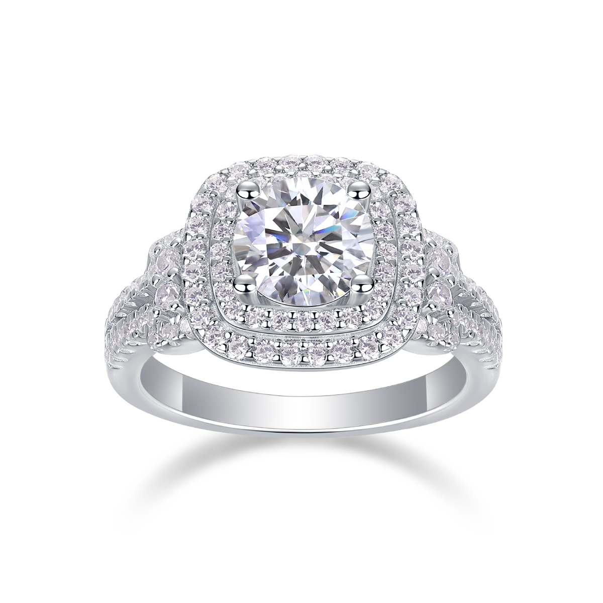Golden Sunset - A Wedding Ring Set With 1-carat Top-quality Moissanite Silver And