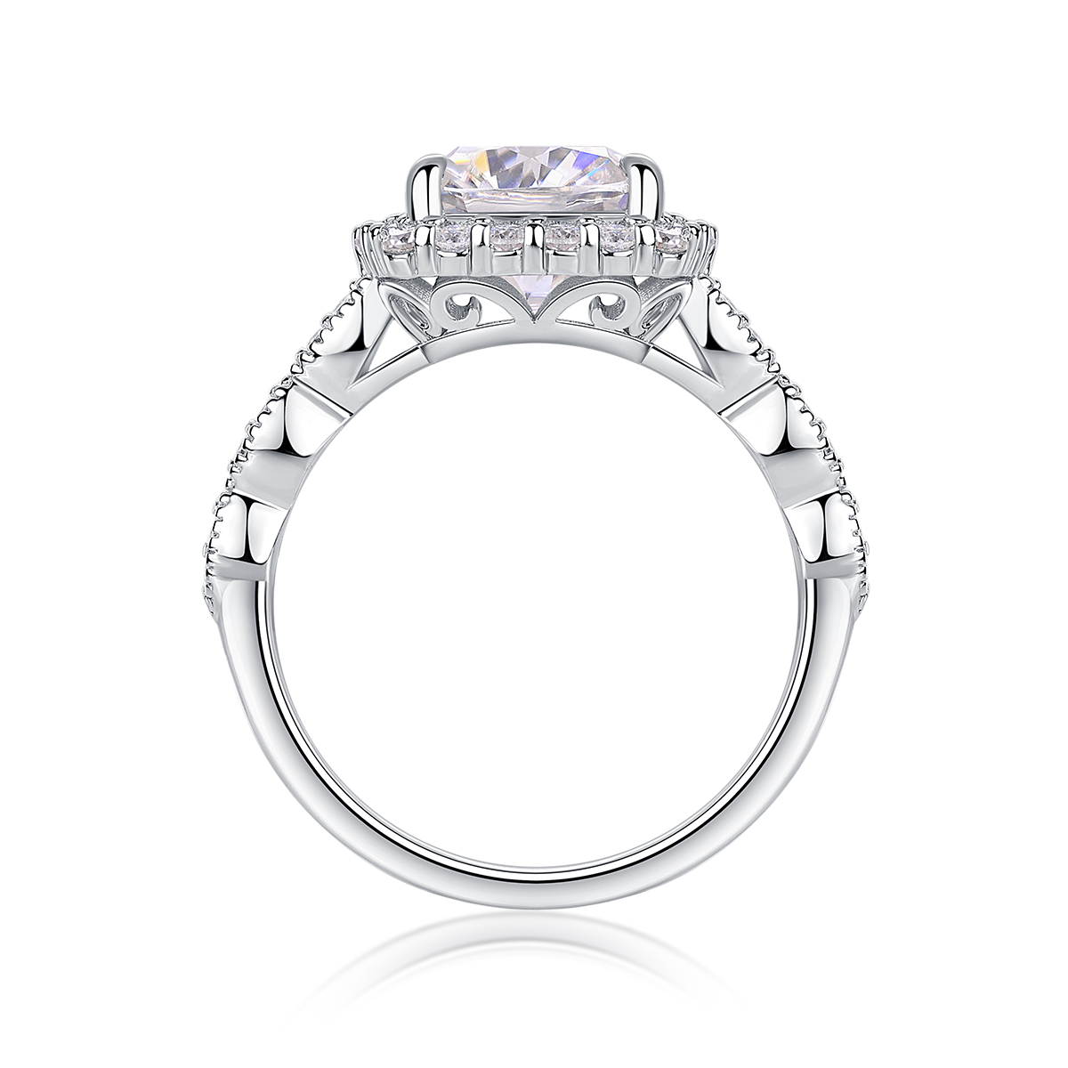 Gorgeous Square Diamond - Set With Top-quality Square Moissanite, Silver And
