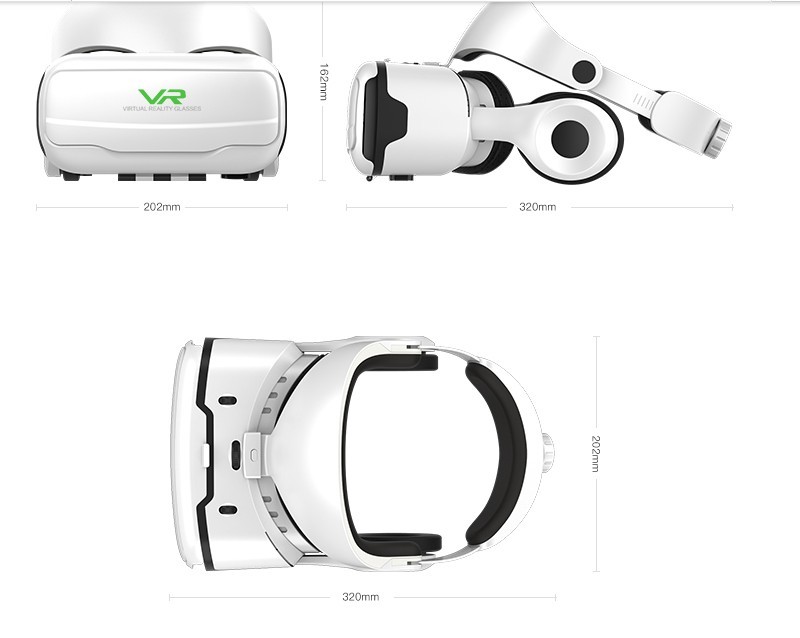 Am Kopf montierte, verstellbare HD-VR-Brille mit Headset