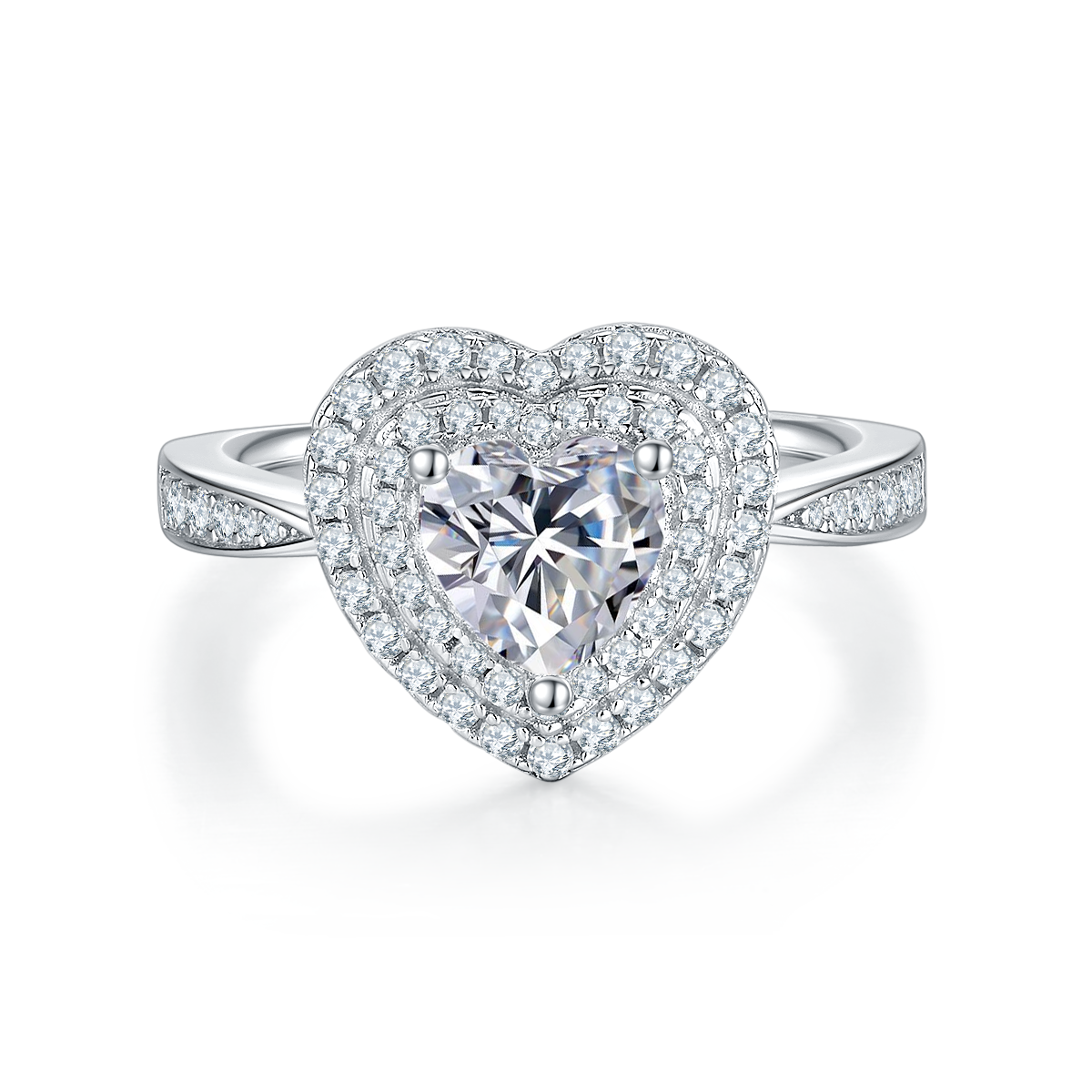 Heart-shaped Moissanite Set With Top-quality Moissanite Luxury And Fashionable Light