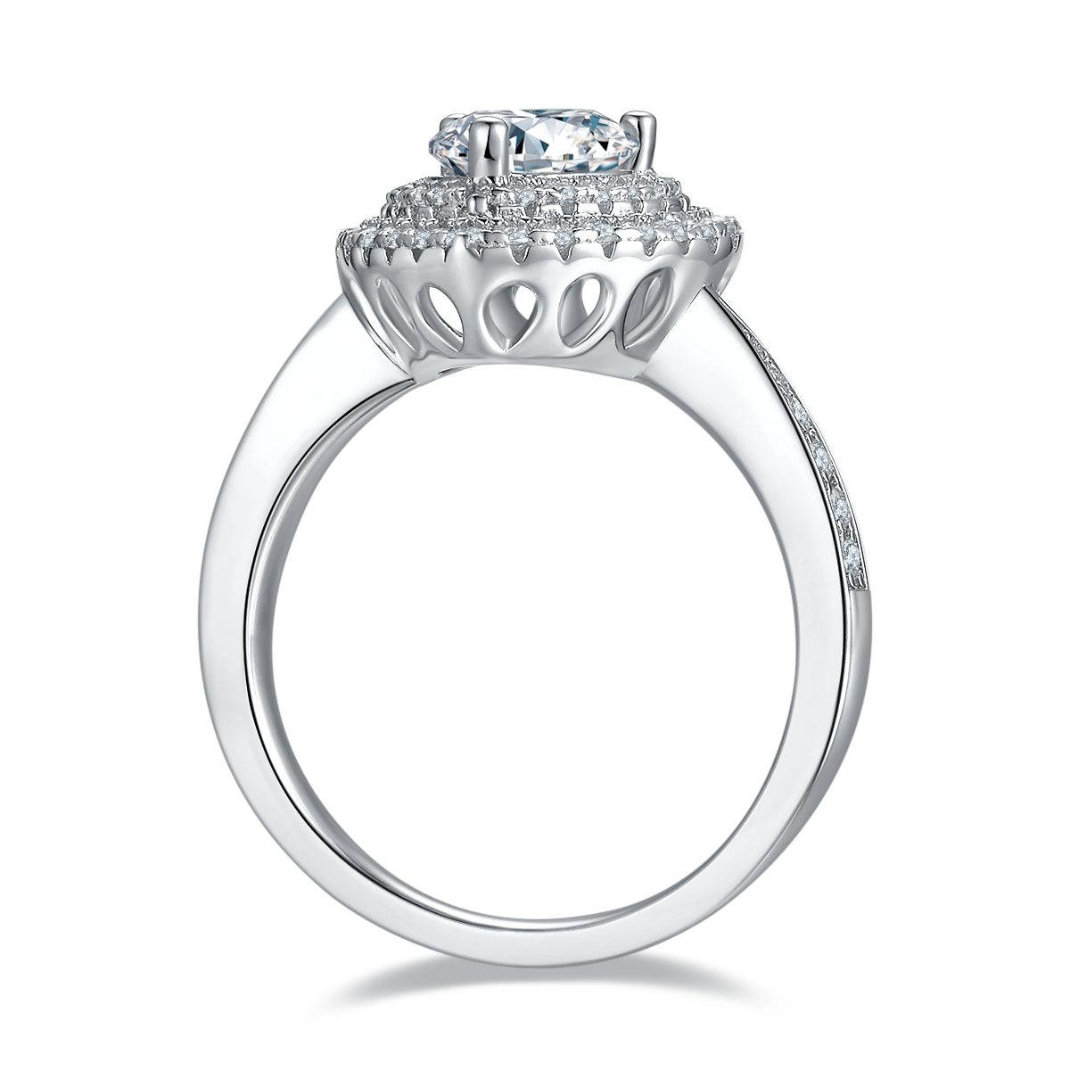 Heart-shaped Moissanite Set With Top-quality Moissanite Luxury And Fashionable Light