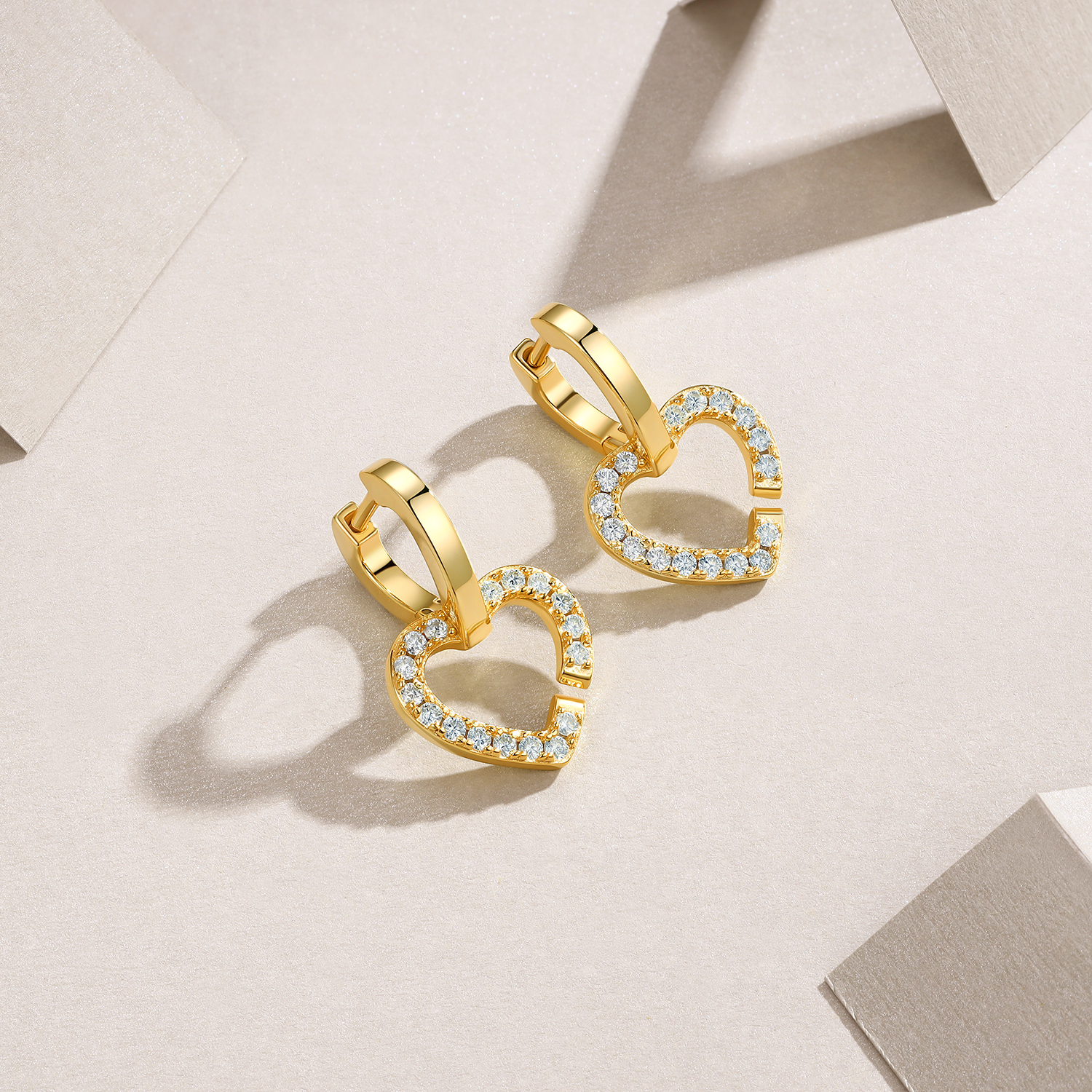 Heart-shaped Moissanite Set With Top-quality Moissanite Luxury Fashion Light Luxury
