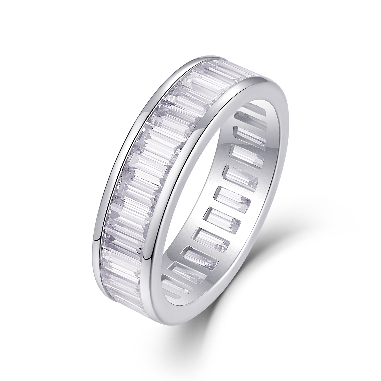 Heartbeat Notes - A Wedding Ring Set With Top-quality Square Moissanite Silver And
