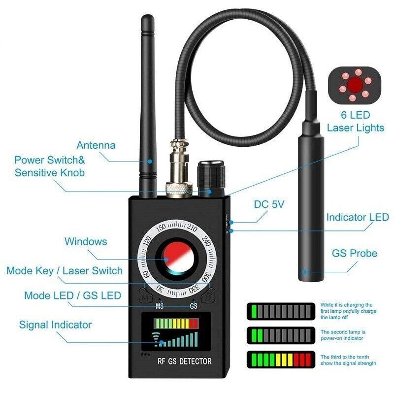 Hidden Camera Detector Locator GPS Bug Radio Detector Anti Spy Device