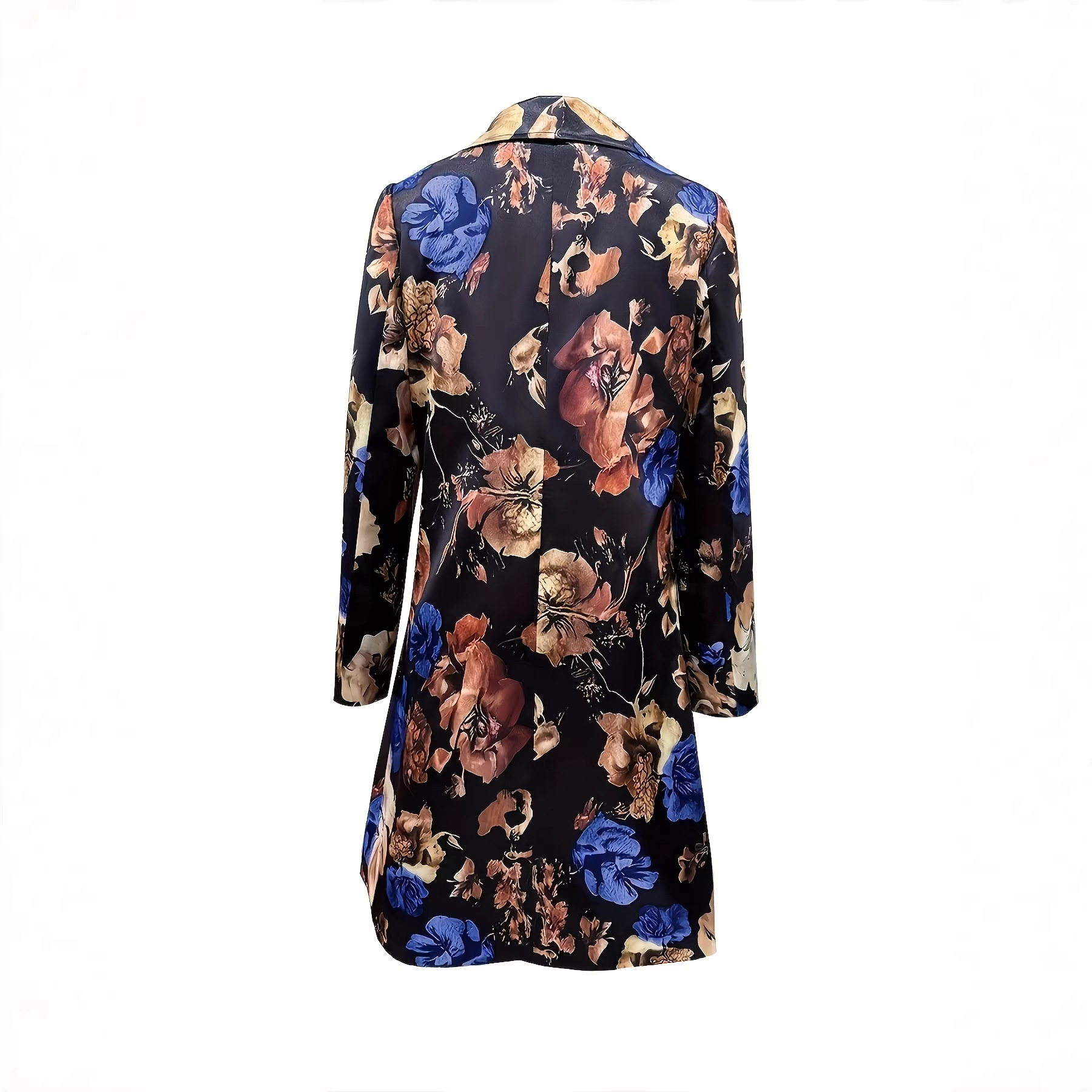 High-end Jacquard Design With A Black-and-gold Base And Blue Floral Pattern