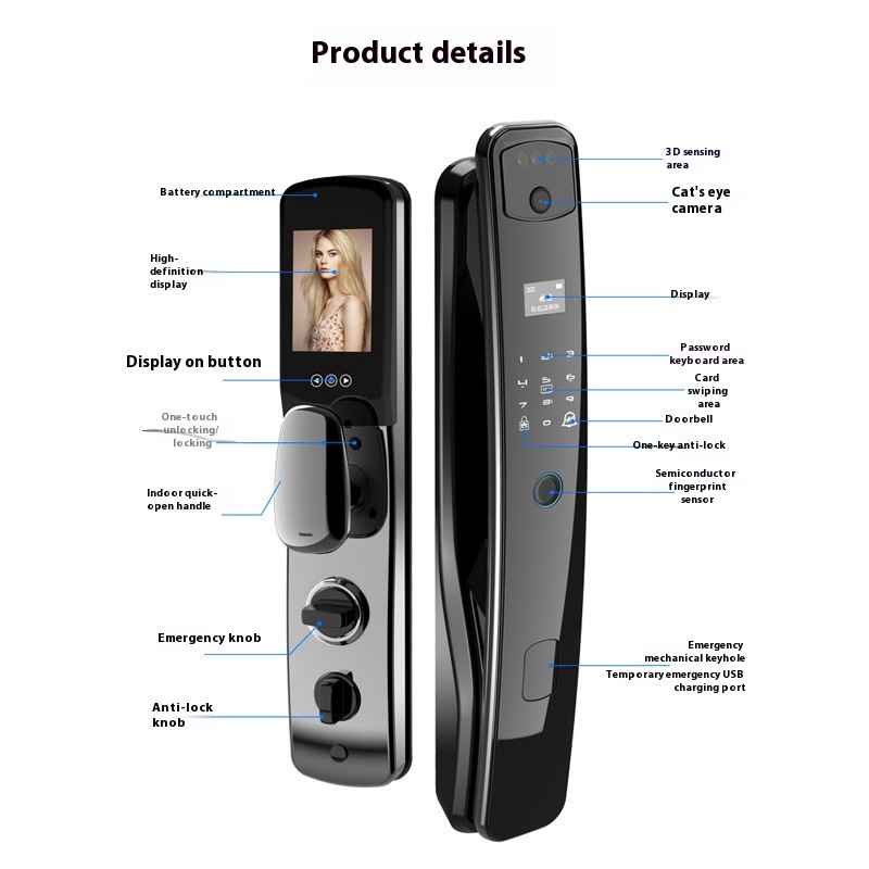 Kućna Potpuno automatsko 3D prepoznavanje lica otiskom prsta Smart Lock
