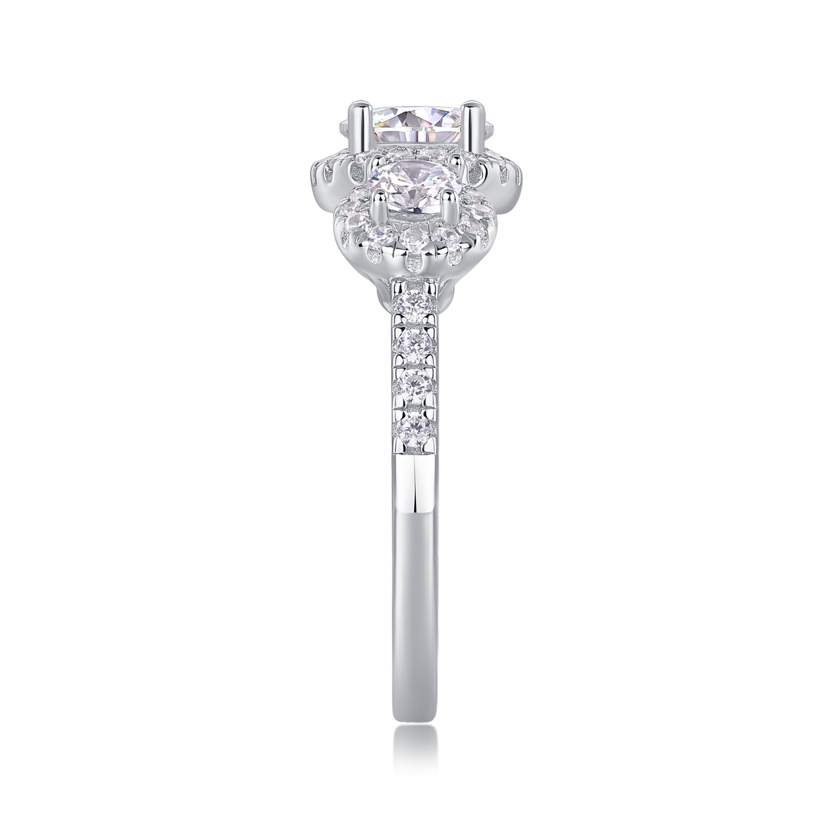 Human Warmth - A 1-carat Top-quality Moissanite Silver Diamond Wedding Ring With Gold