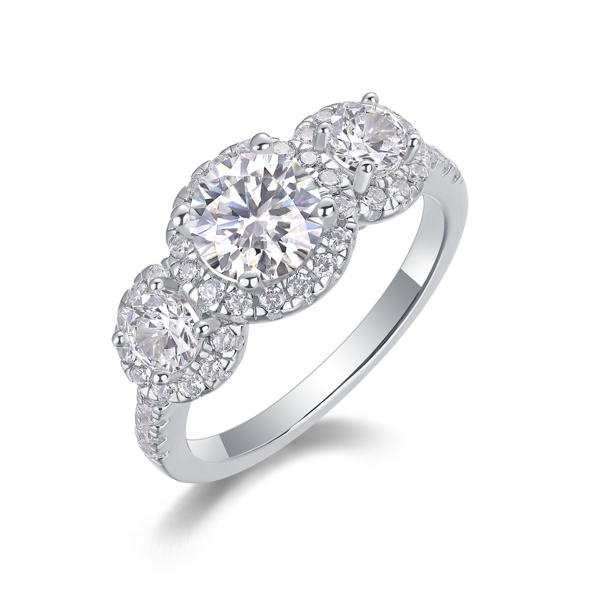 Human Warmth - A 1-carat Top-quality Moissanite Silver Diamond Wedding Ring With Gold