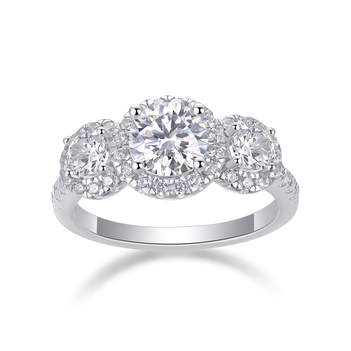 Human Warmth - A 1-carat Top-quality Moissanite Silver Diamond Wedding Ring With Gold