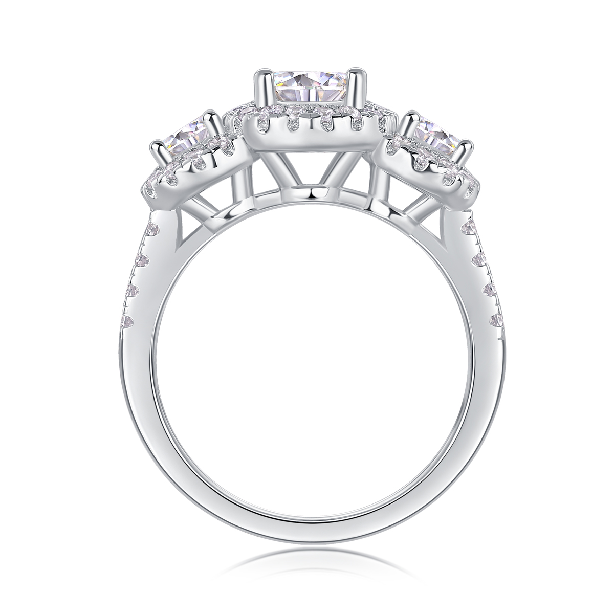 Human Warmth - A 1-carat Top-quality Moissanite Silver Diamond Wedding Ring With Gold