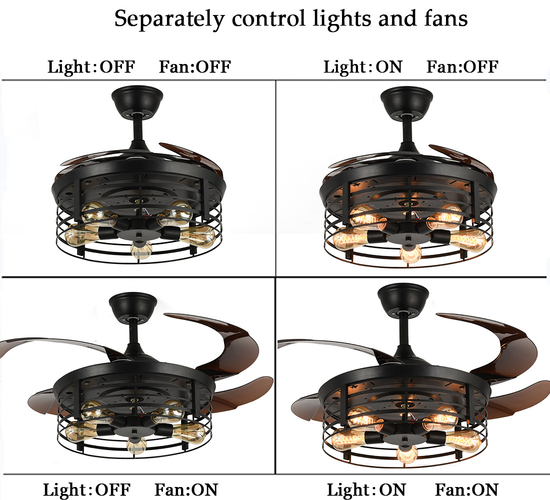 Industrielle Wind-integrierte amerikanische Retro-Lüfterlampe