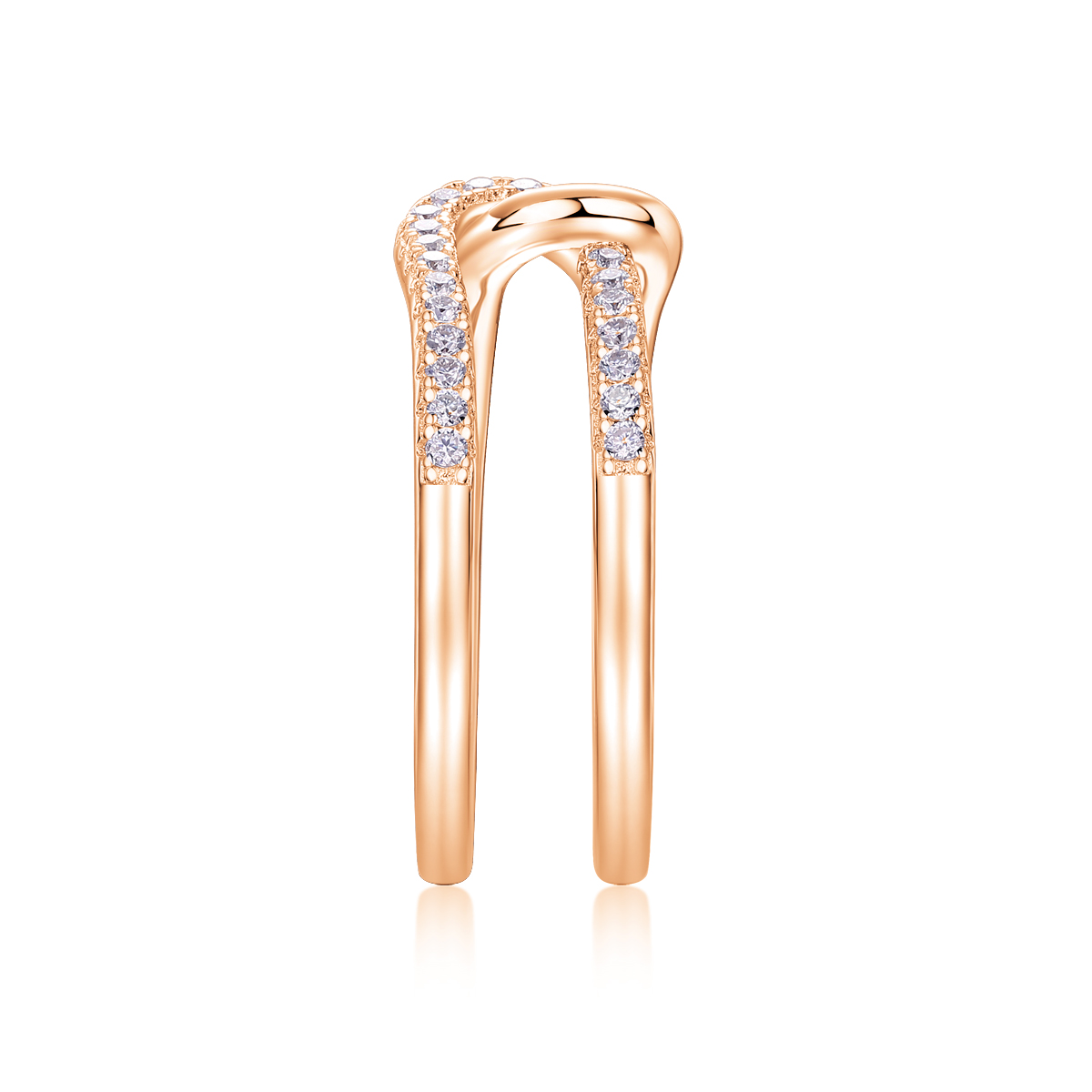 Interlocking - A Wedding Ring Set With Top-quality Moissanite Silver And Platinum-plated
