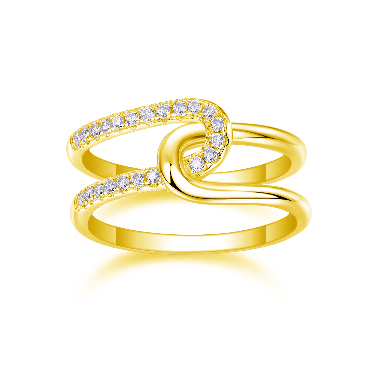 Interlocking - A Wedding Ring Set With Top-quality Moissanite Silver And Platinum-plated