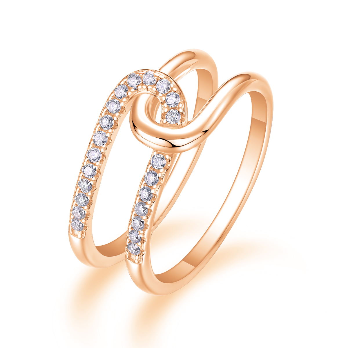 Interlocking - A Wedding Ring Set With Top-quality Moissanite Silver And Platinum-plated