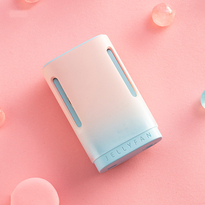 Jelly-Hängehals-Ventilator, USB-Mini-Ventilator, tragbar, handgehalten, hängender Hals-Kleiner Ventilator
