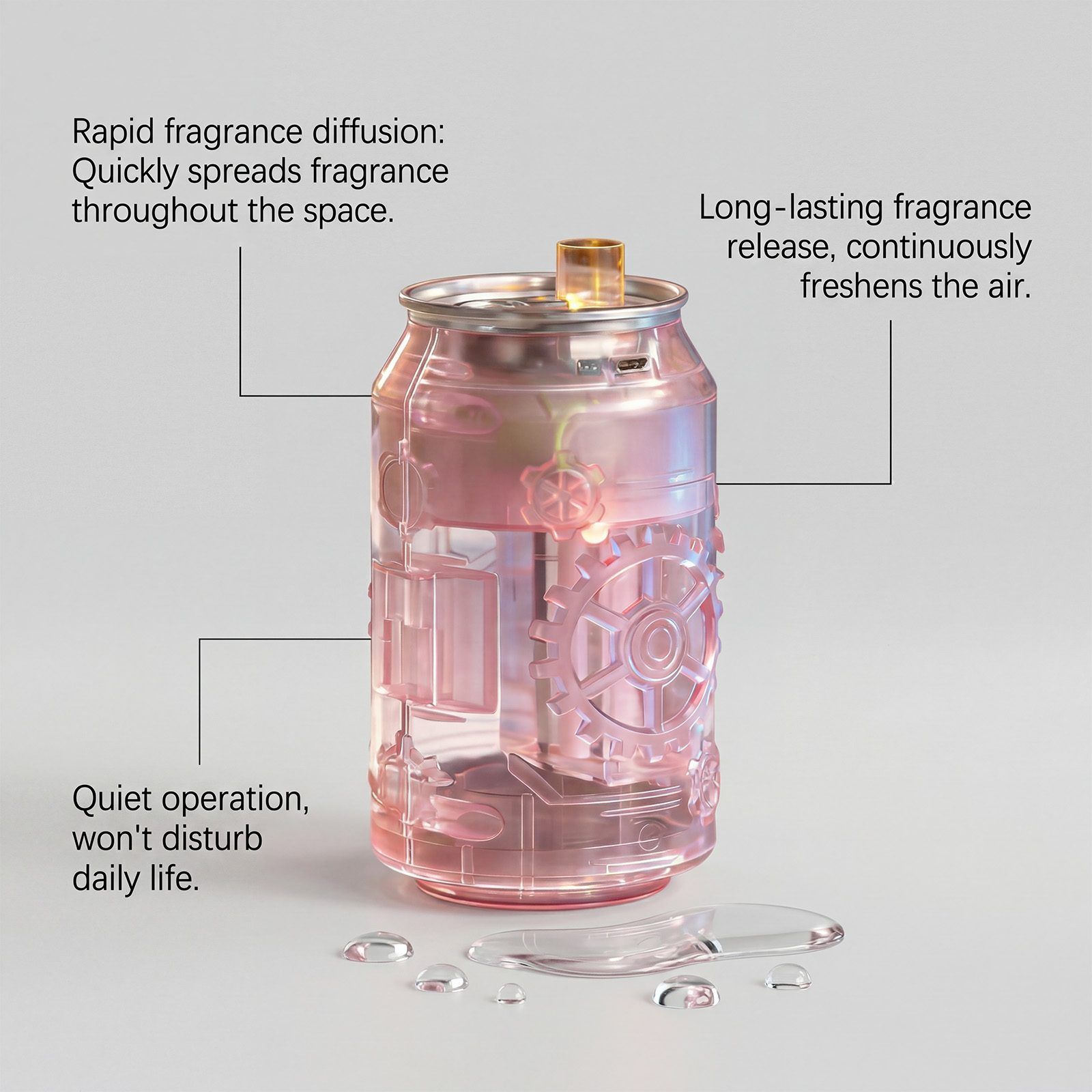 JUE FISH Can-Shaped USB Aroma Diffuser, 1 Piece