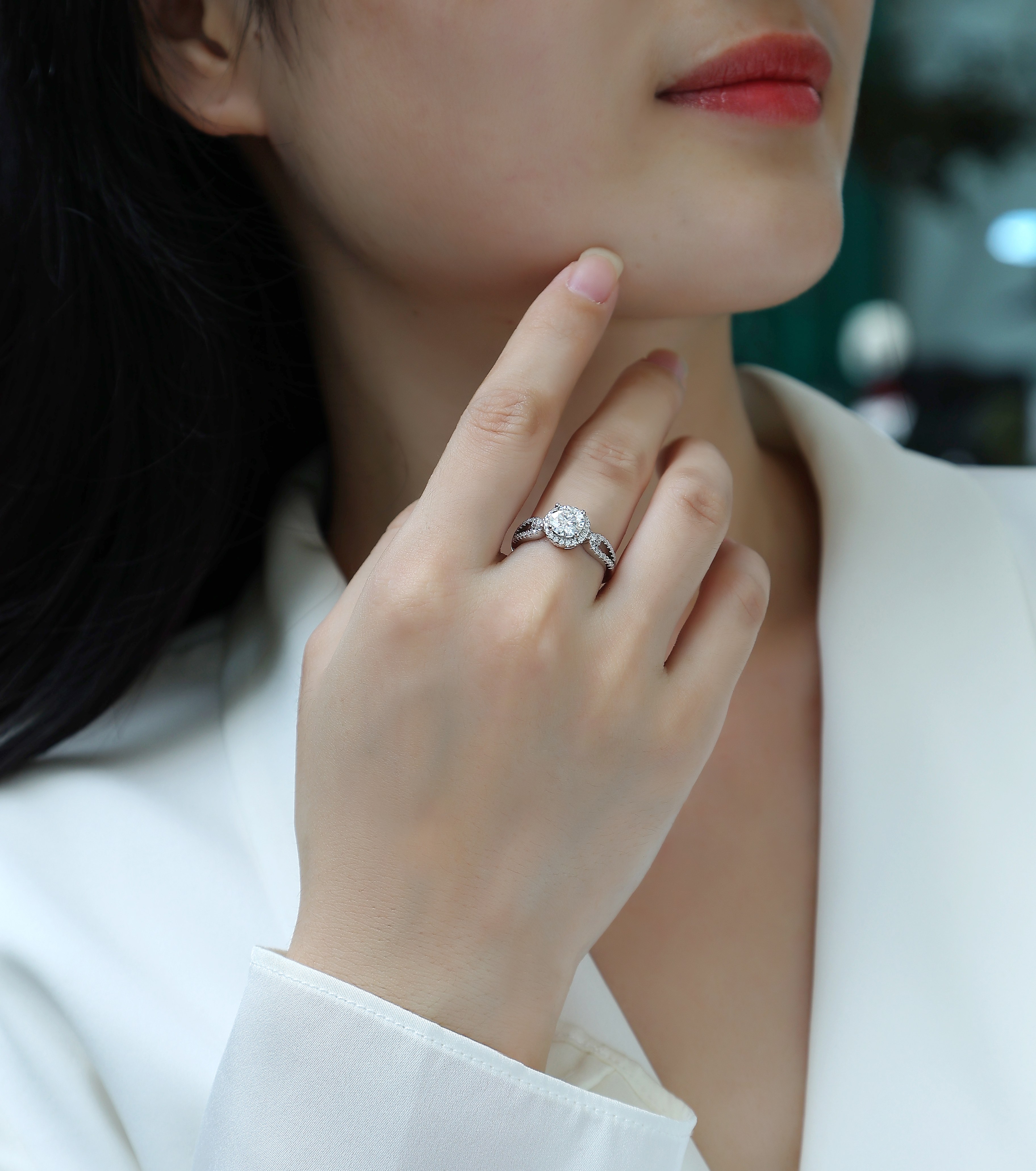 Know Your Heart - A 1-carat Top-quality Moissanite Silver Platinum-plated Diamond Wedding