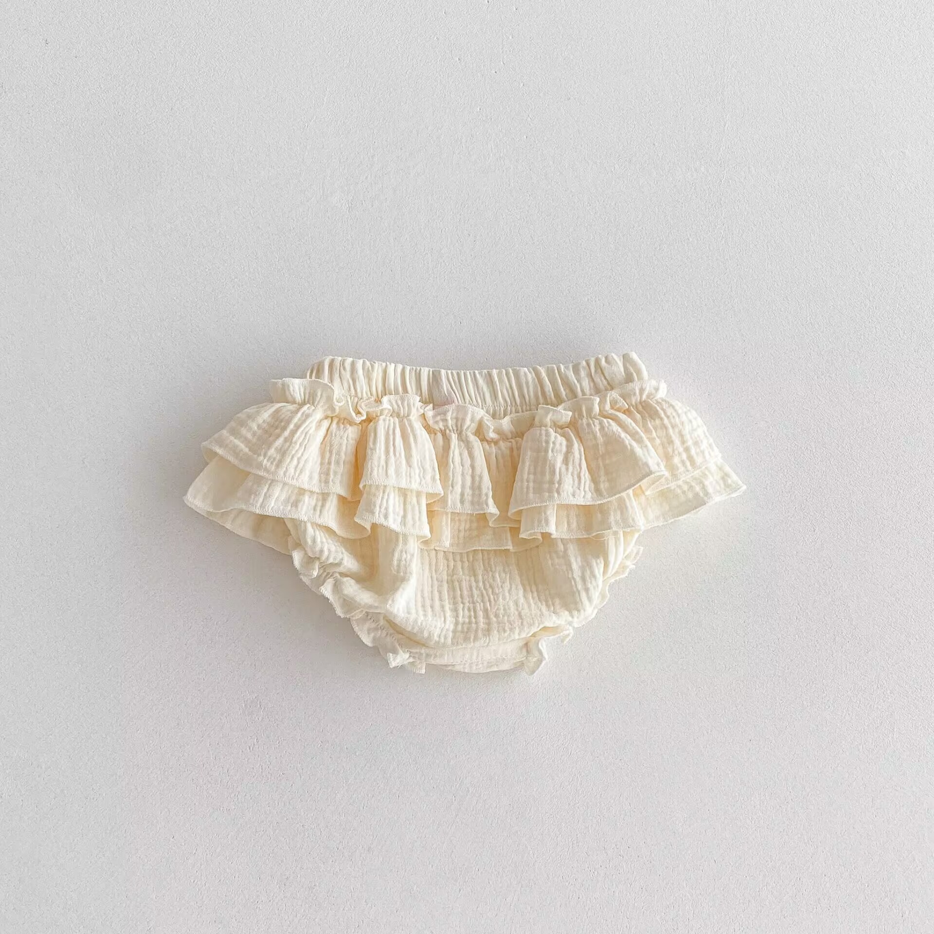 Lace-trimmed All-cotton Lantern Shorts For Girls