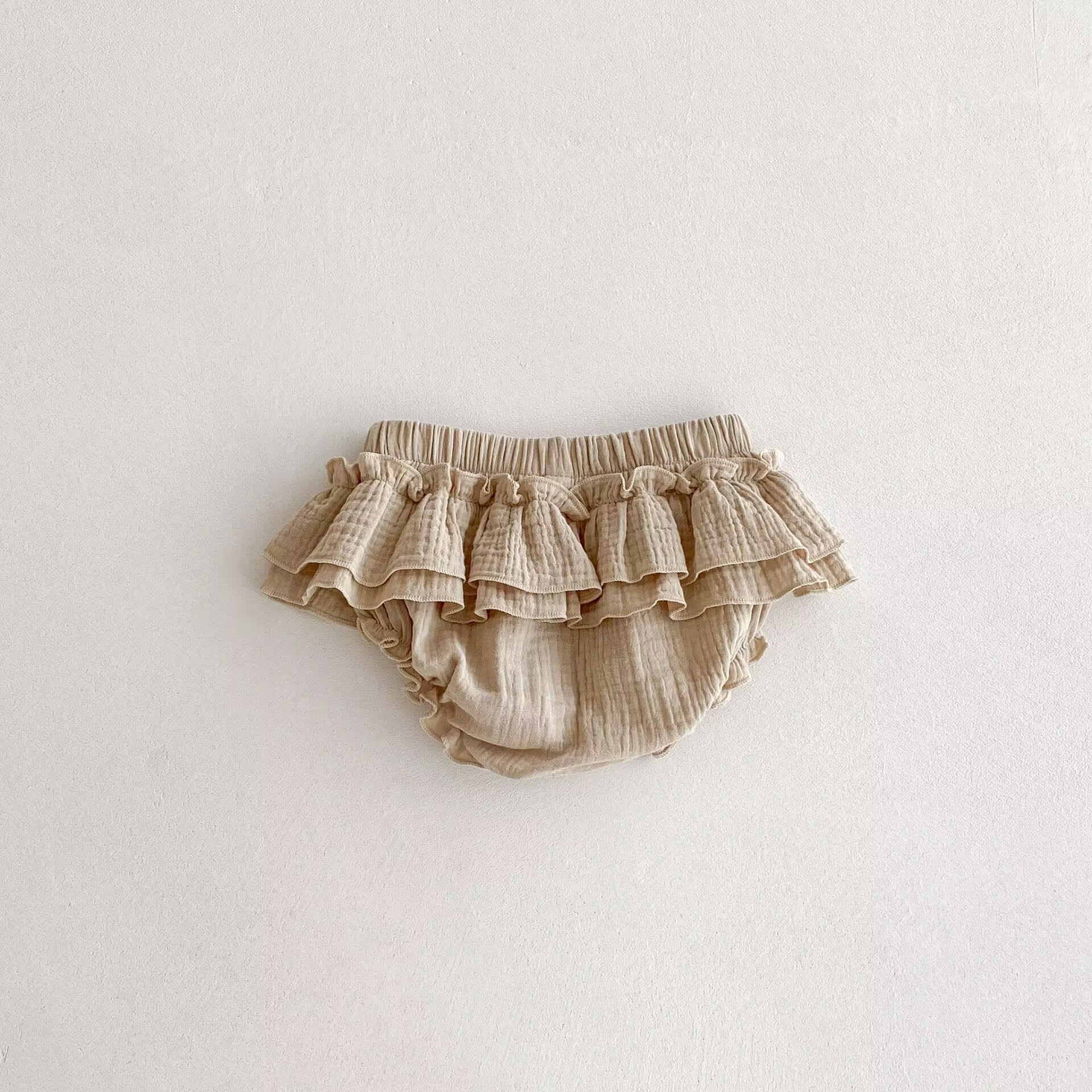 Lace-trimmed All-cotton Lantern Shorts For Girls
