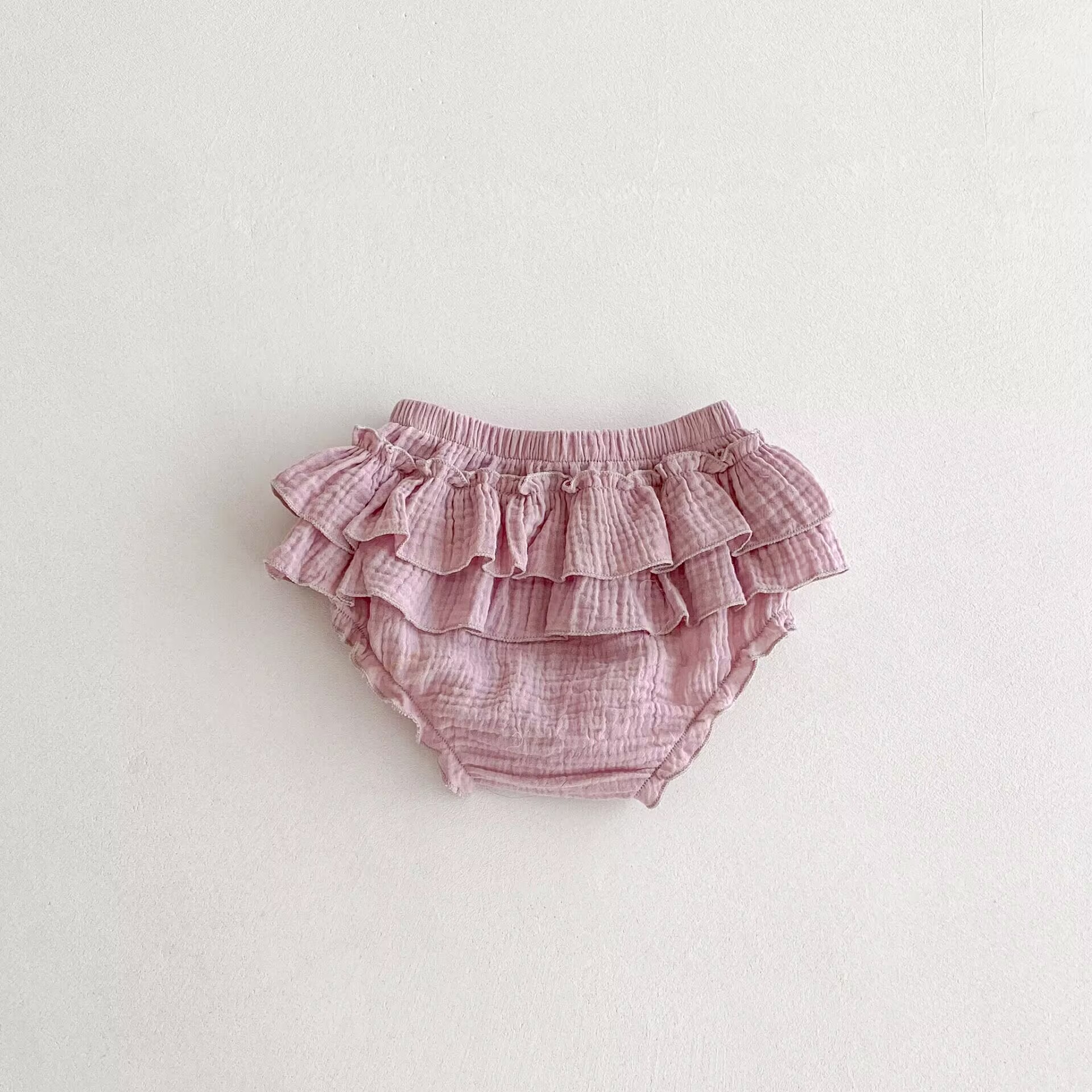 Lace-trimmed All-cotton Lantern Shorts For Girls