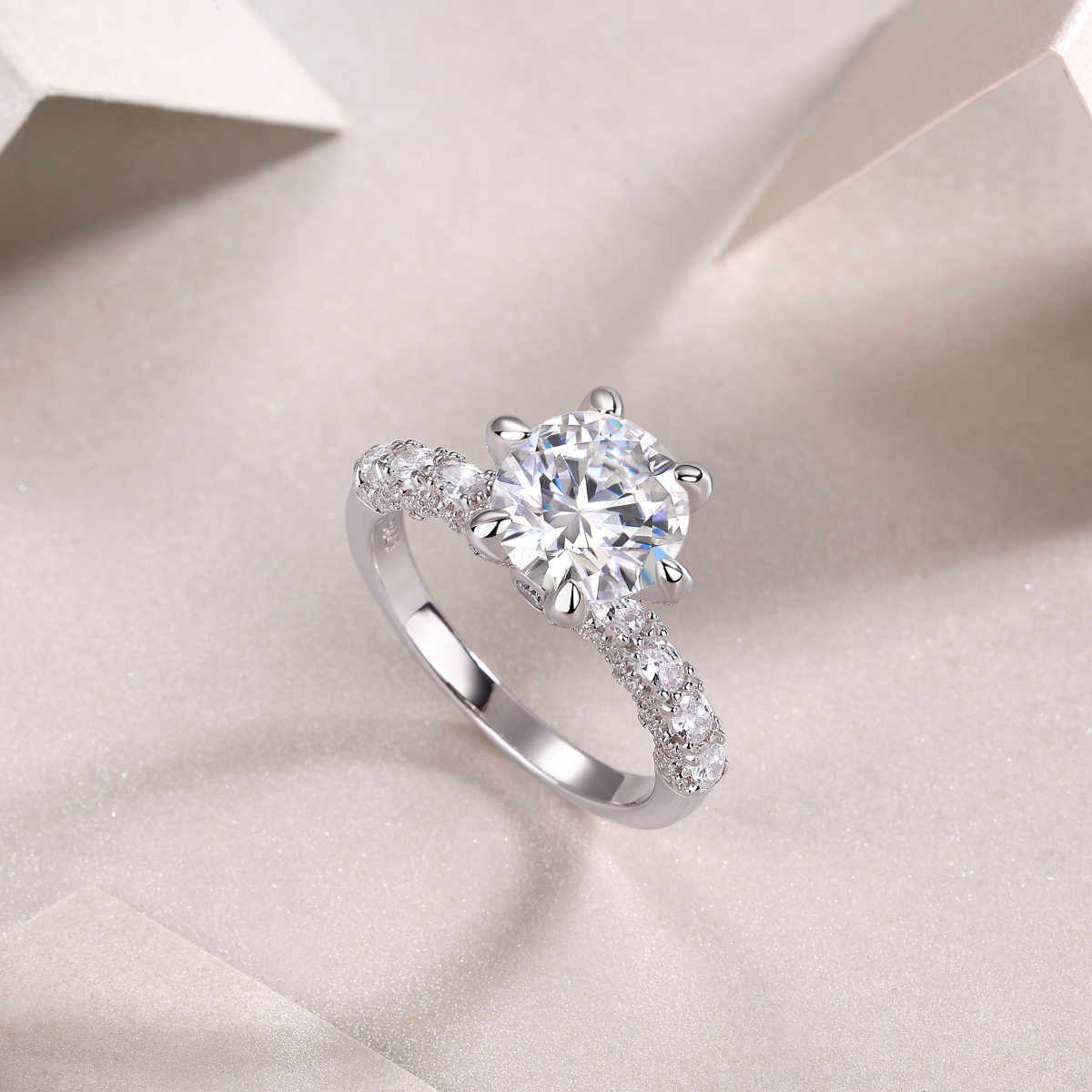 Lady Luck - A Wedding Ring Set With 1-carat, 2-carat And 3-carat Top-quality Moissanite