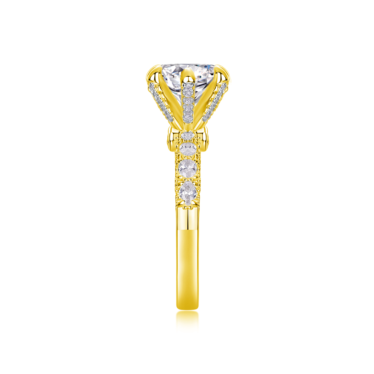 Lady Luck - A Wedding Ring Set With 1-carat, 2-carat And 3-carat Top-quality Moissanite