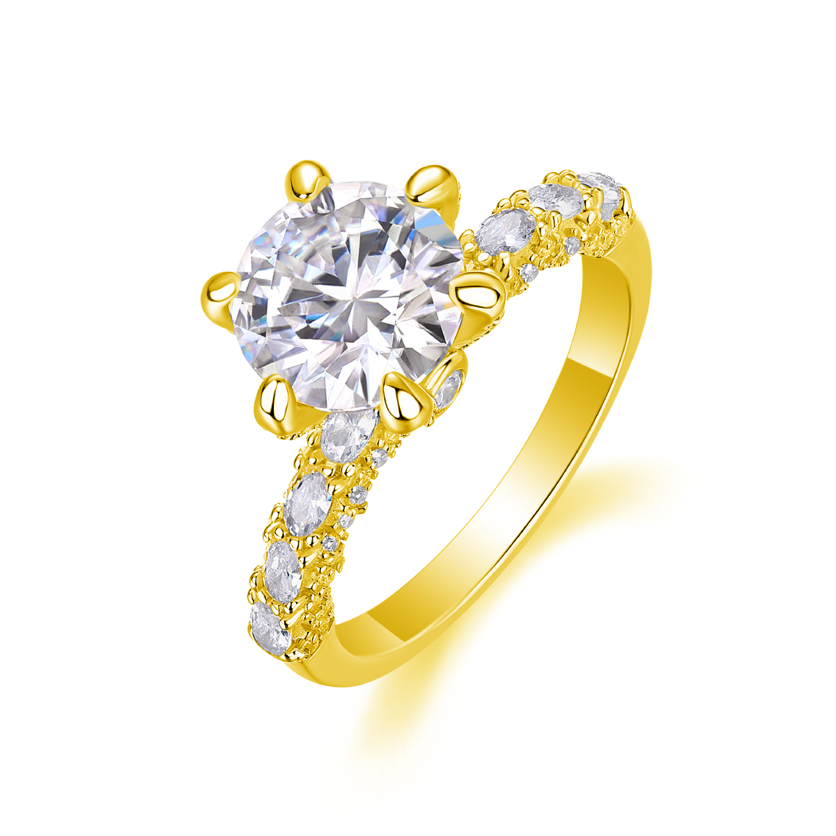 Lady Luck - A Wedding Ring Set With 1-carat, 2-carat And 3-carat Top-quality Moissanite
