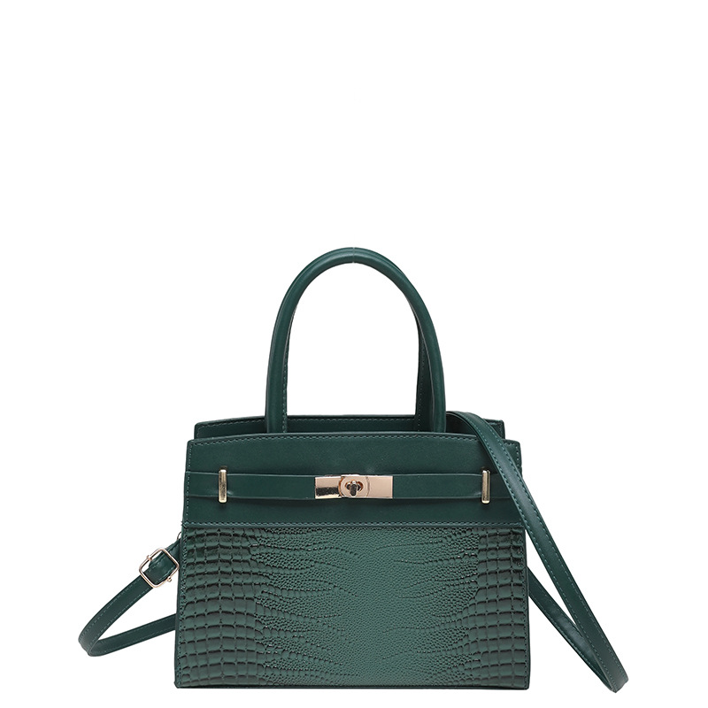 Large-Capacity Commuter Classic Crocodile-Grain Casual Tote Shoulder Crossbody Small