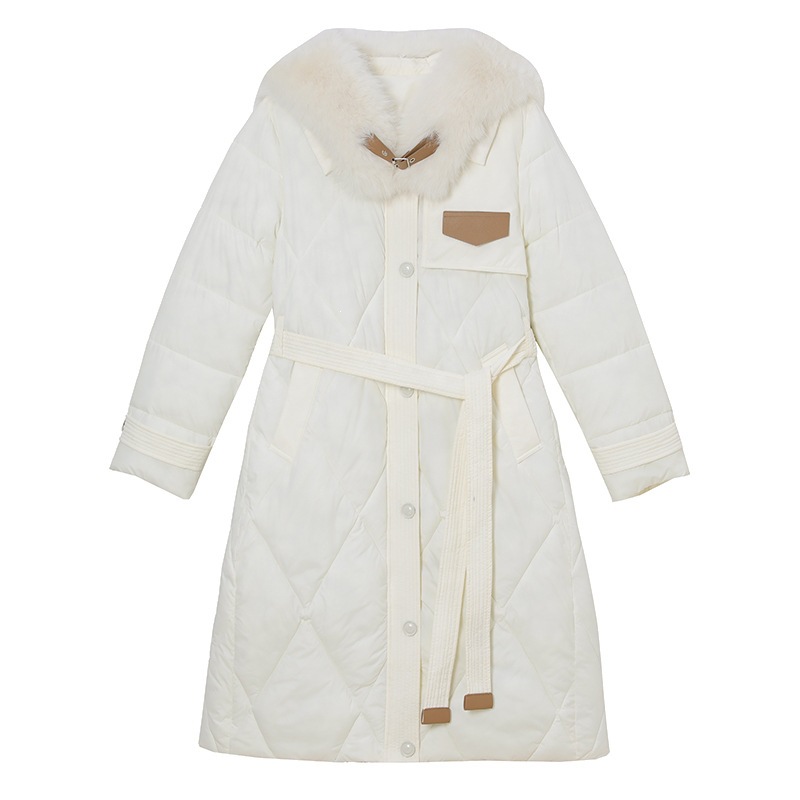 Large Fur-collar Plaid Cotton-padded Coat