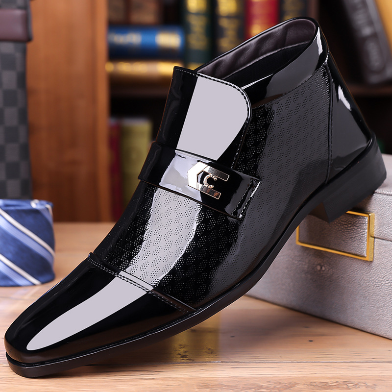 Large Size Leather Shoes, Business Formal Shiny Shoes, Men's Shoes, British Fashion Trend