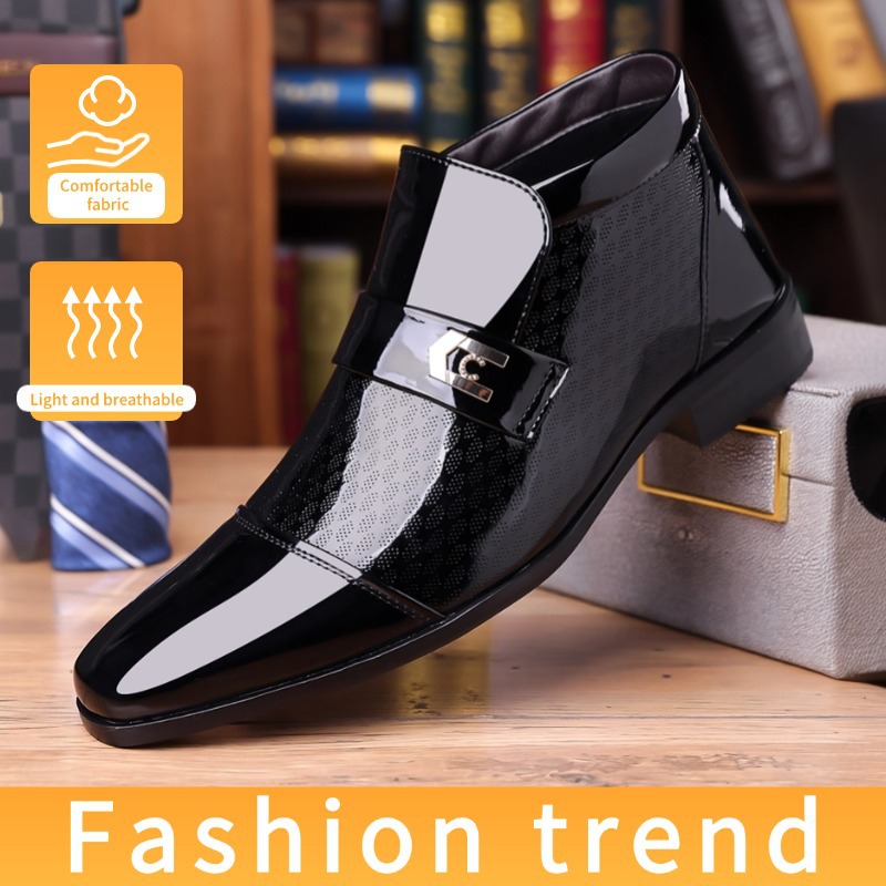 Large Size Leather Shoes, Business Formal Shiny Shoes, Men's Shoes, British Fashion Trend