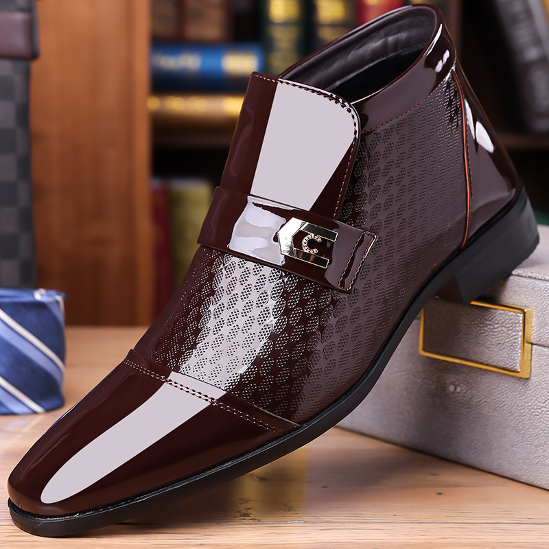 Large Size Leather Shoes, Business Formal Shiny Shoes, Men's Shoes, British Fashion Trend