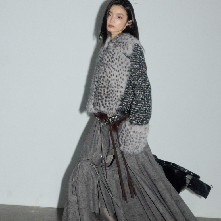 Leopard-print Faux-fur Detachable Wild And Sassy Short Coat