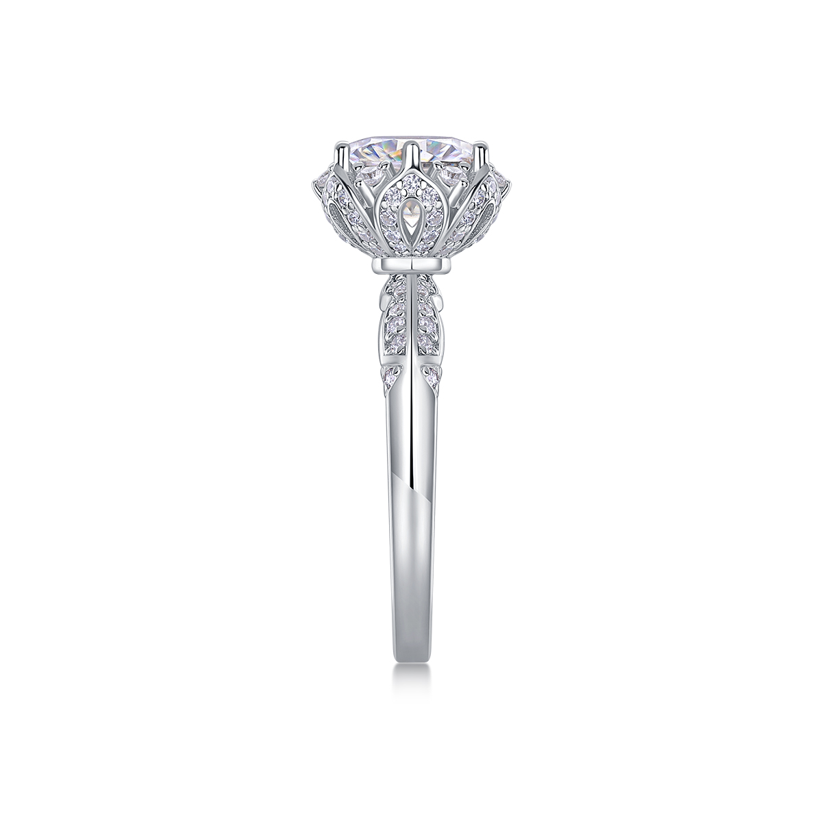 Life Theater - A Wedding Ring Set With 2-carat Top-quality Moissanite Silver And
