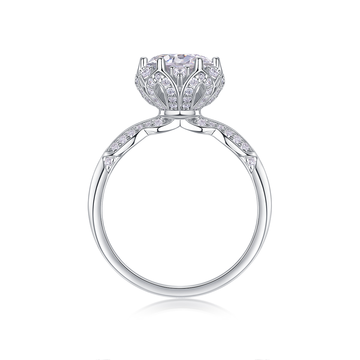 Life Theater - A Wedding Ring Set With 2-carat Top-quality Moissanite Silver And