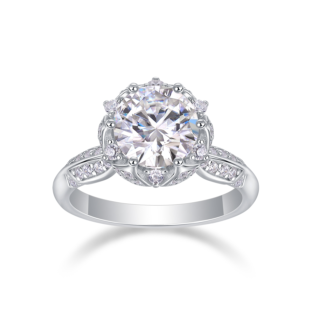 Life Theater - A Wedding Ring Set With 2-carat Top-quality Moissanite Silver And