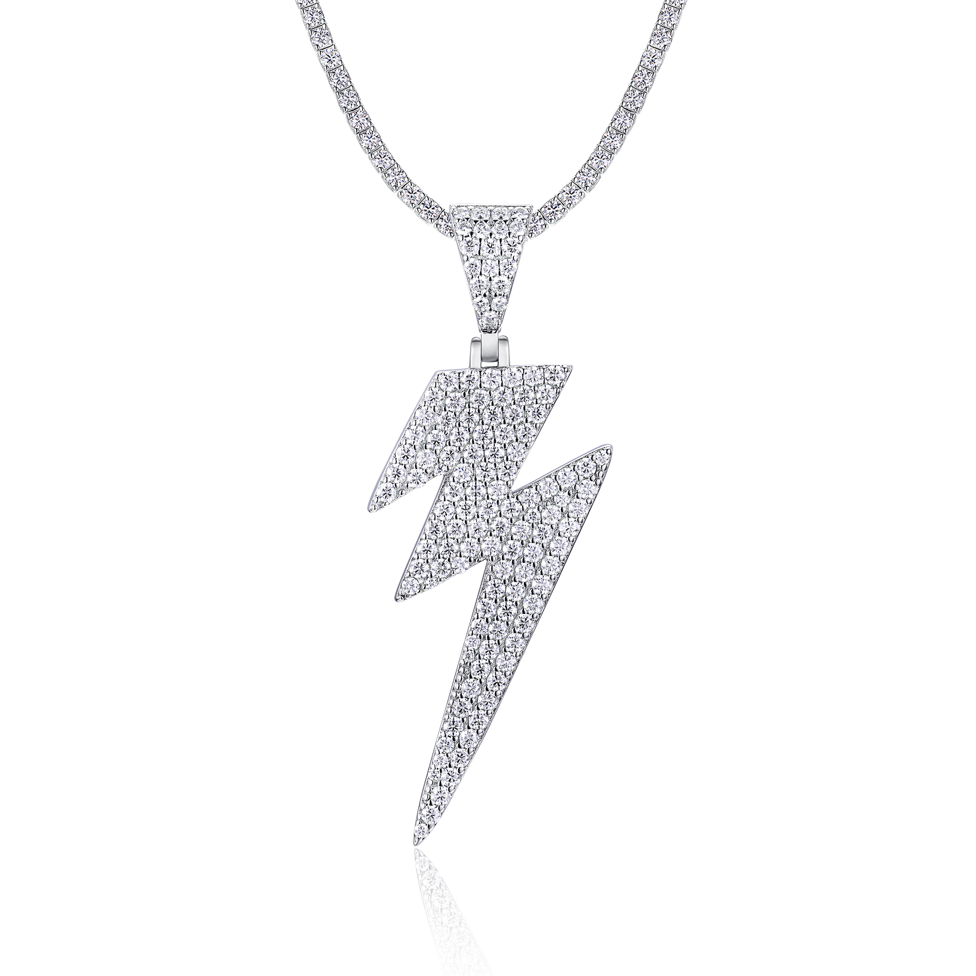 Lightning - A Fashionable And Trendy Necklace Pendant Set With Top-quality Moissanite