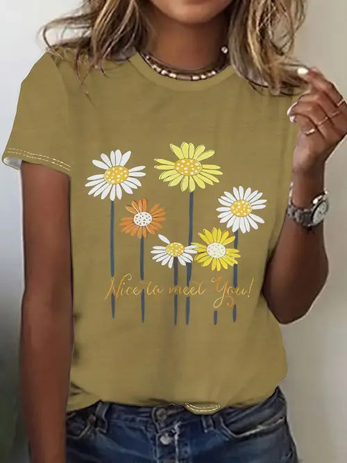 Loose 2026 Summer Fashion Versatile Round Neck Short Sleeve Charming Women's TShirt Top