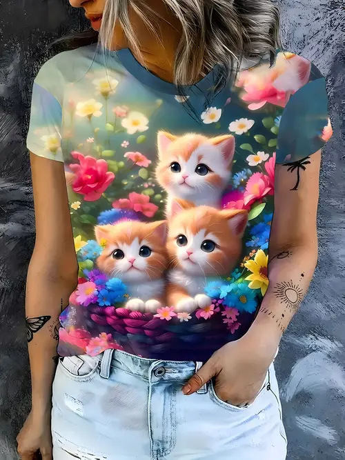 Loose 2026 Summer Fashion Versatile Round Neck Short Sleeve Charming Women's TShirt Top