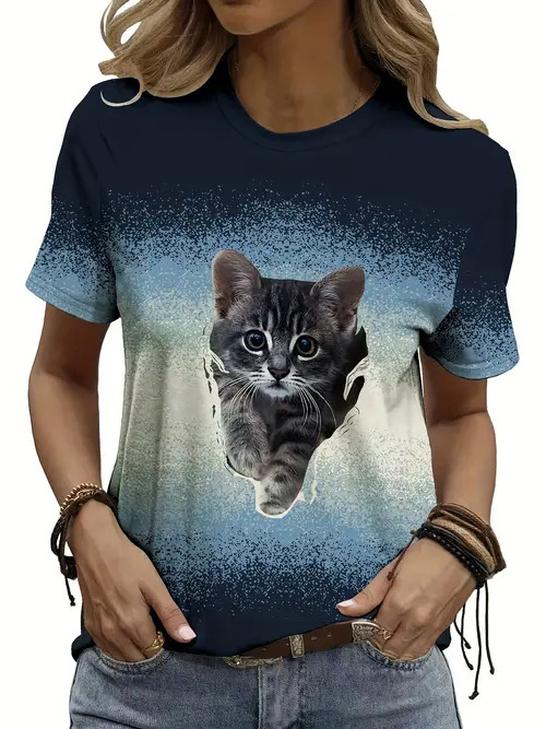 Loose 2026 Summer Fashion Versatile Round Neck Short Sleeve Charming Women's TShirt Top