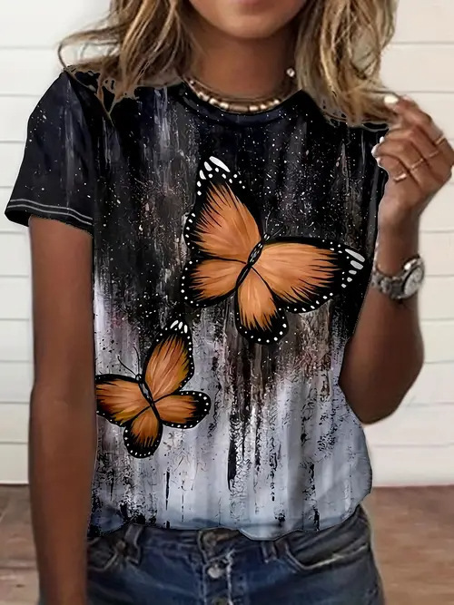 Loose 2026 Summer Fashion Versatile Round Neck Short Sleeve Charming Women's TShirt Top