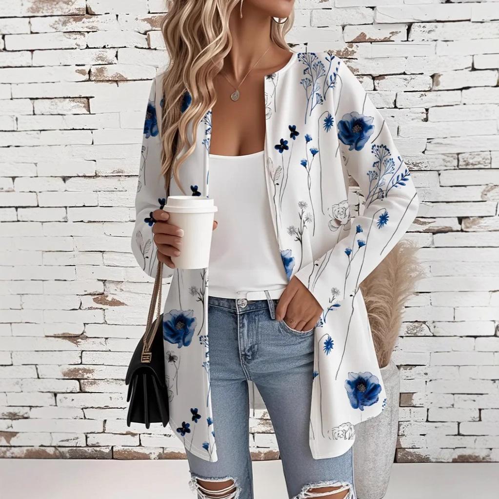 Loose Casual Womens Mid-length Long-sleeve Coat