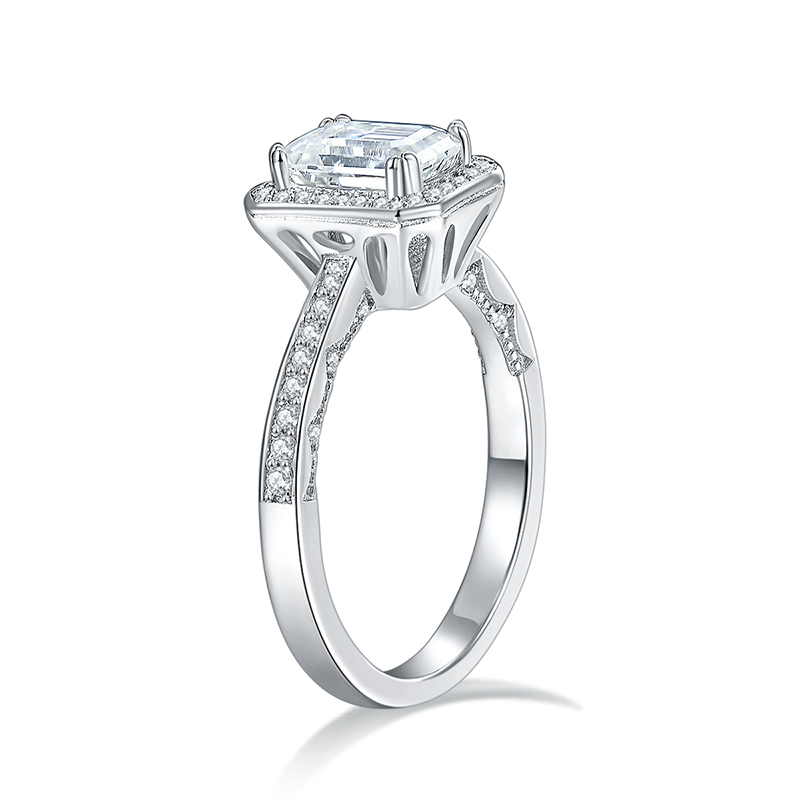 Luxury Fashionable Affordable Trend Jewelry Silver Ring Set With Top-Quality Moissanite