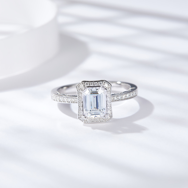 Luxury Fashionable Affordable Trend Jewelry Silver Ring Set With Top-Quality Moissanite