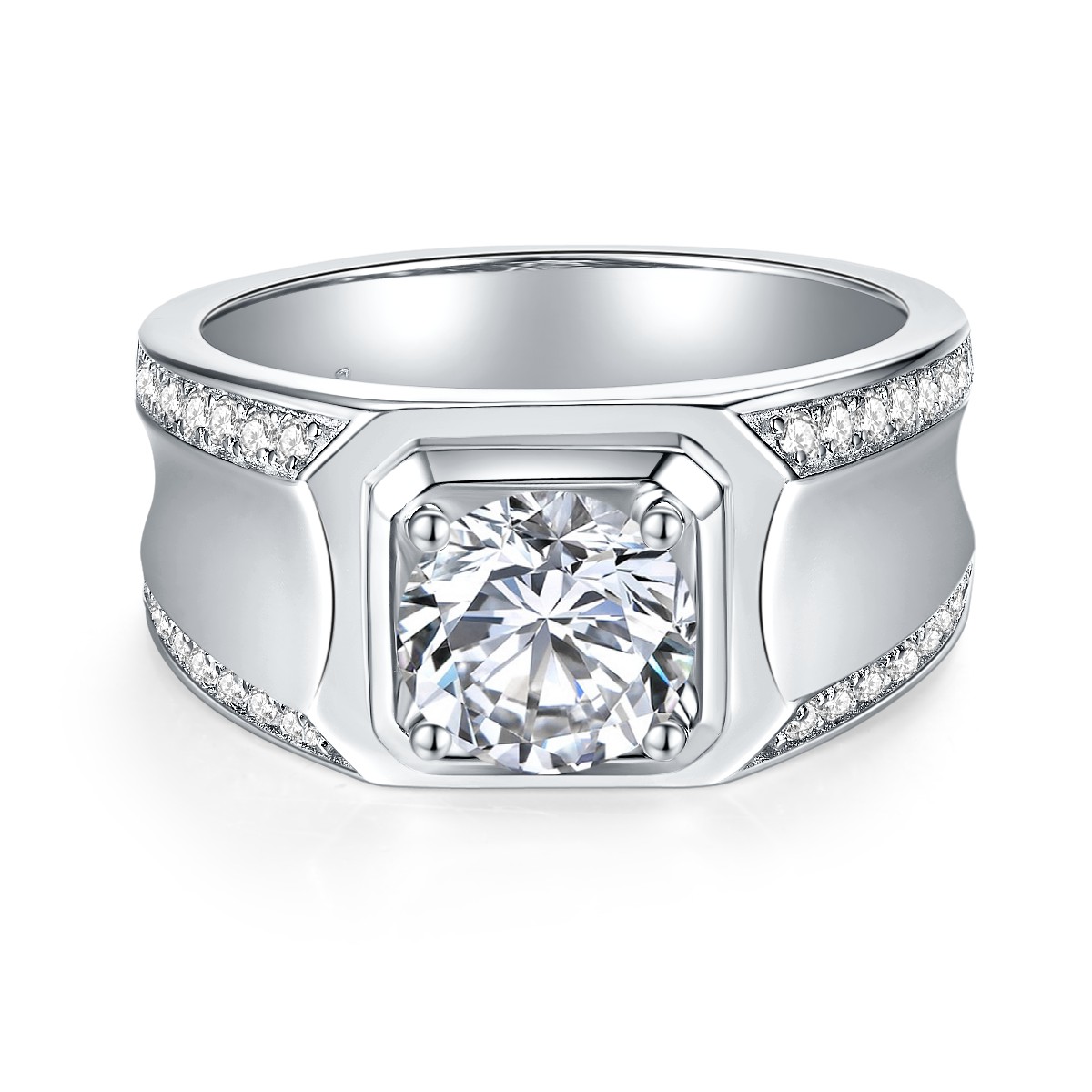 Luxury, Fashionable, And Trendy 1-carat 2-carat Silver Ring Featuring Top-quality