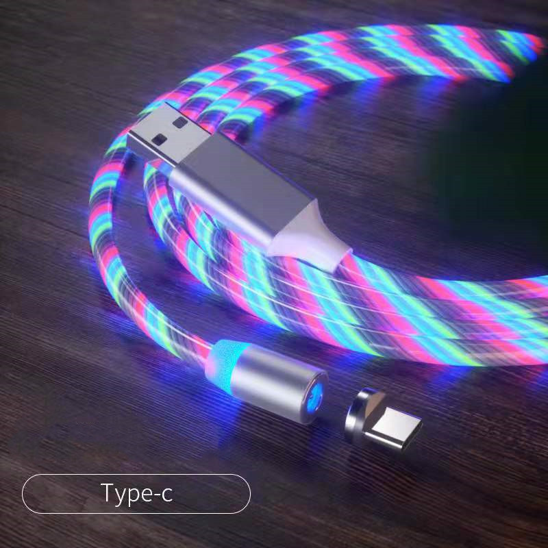 Magnetic Charging Cable Streamer Fast Charging Cable Lighting Micro USB Cable LED Magnet