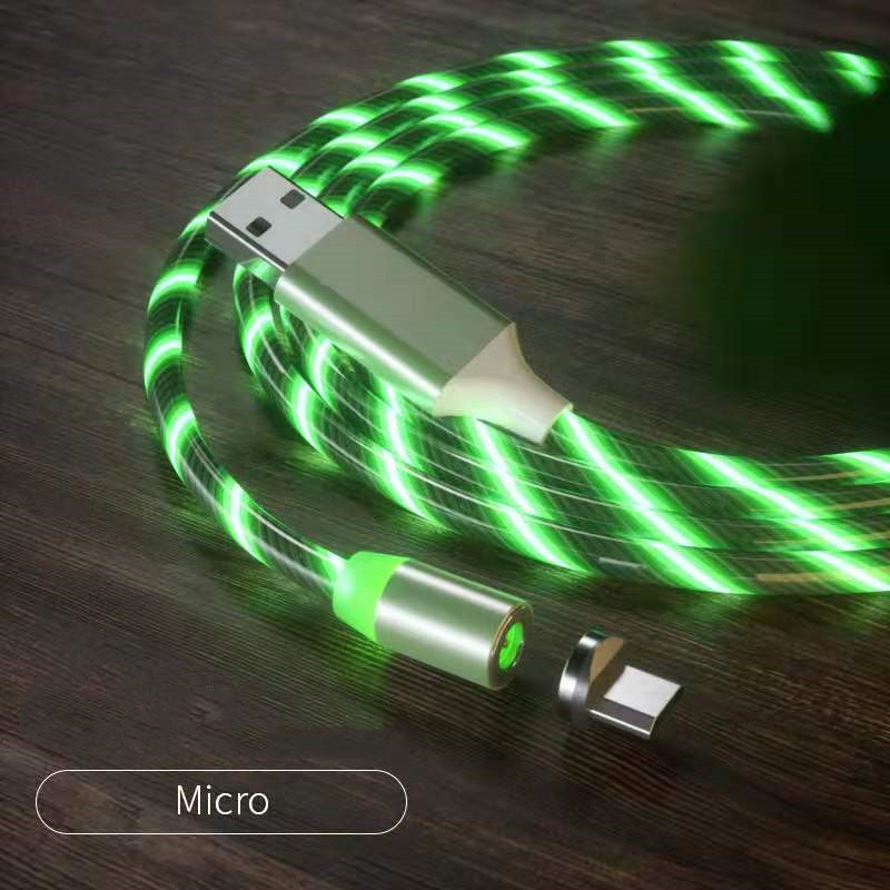 Magnetic Charging Cable Streamer Fast Charging Cable Lighting Micro USB Cable LED Magnet