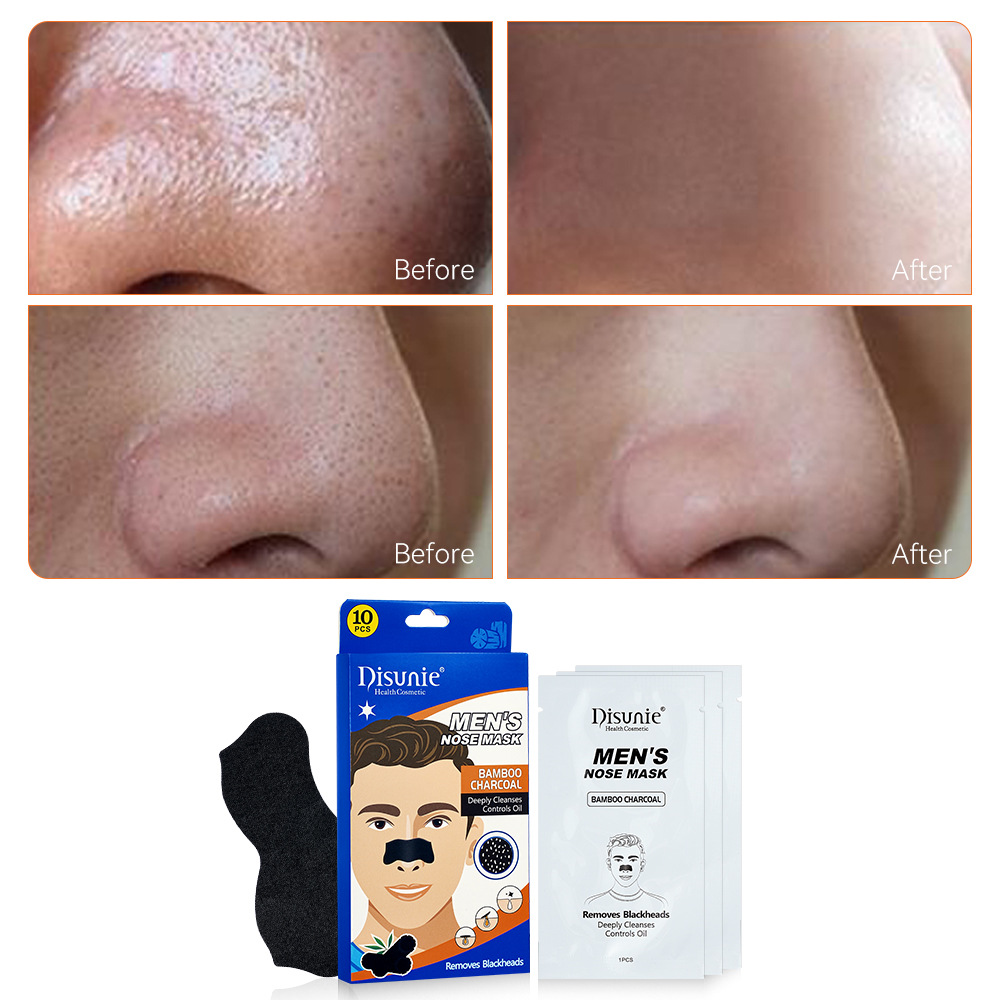 Men's Bamboo Charcoal Black Nasal Sticker Blackhead Removal Cleansing And Pore Refining